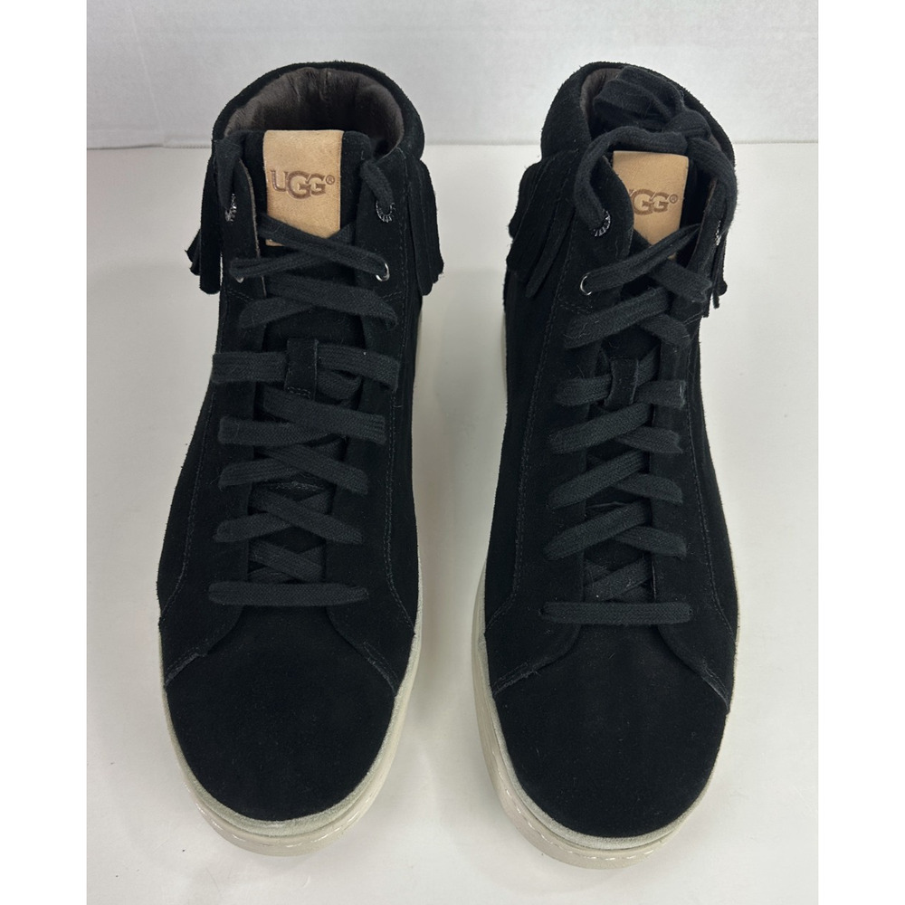 UGG Cali Fringe High Top Trainer Suede Boots Men's 11.5 Black Laced Shoes Uggs - Picture 6 of 14